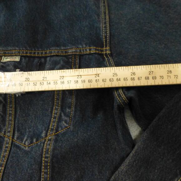 Levis Jacket Mens XL Denim Jean Button Up Dark Wash Trucker Biker Work Cotton - Picture 7 of 8
